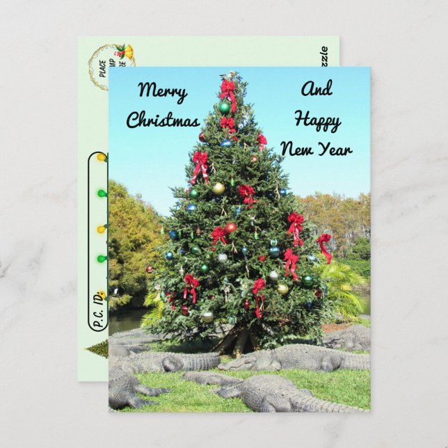 Postcrossing - Florida Gator Christmas Tree Postcard (Front/Back)