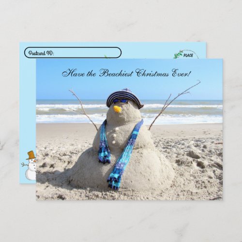 Postcrossing _ Florida Snowman Christmas Postcard