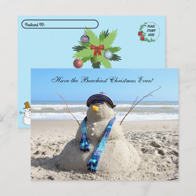 Postcrossing - Florida Snowman Christmas Postcard (Front/Back)