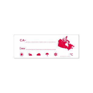 Postcrossing ID CA Canada Weather Date Self-inking Stamp