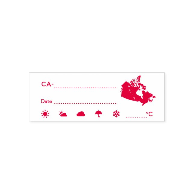 Postcrossing ID CA Canada Weather Date Self-inking Stamp (Design)