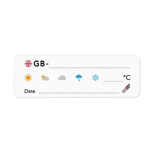 Postcrossing ID GB UK Great Britain Weather Date ラ Label