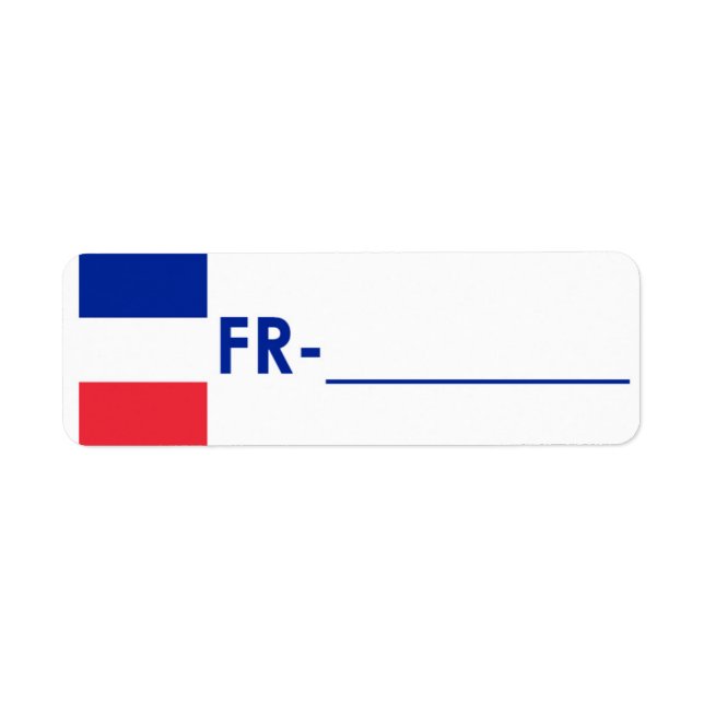 Postcrossing ID Label France "Flag Style" (Front)