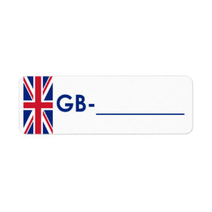 Postcrossing ID Label United Kingdom "Flag Style"