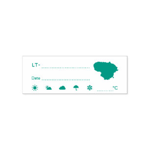 Postcrossing ID LT Lithuania Lietuva Weather Date Self-inking Stamp
