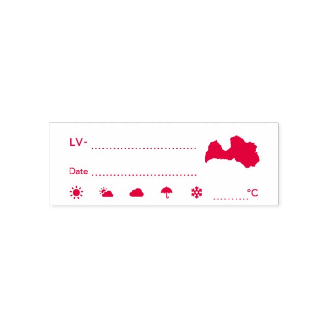 Postcrossing ID LV Latvia Latvija Weather Date Self-inking Stamp (Design)