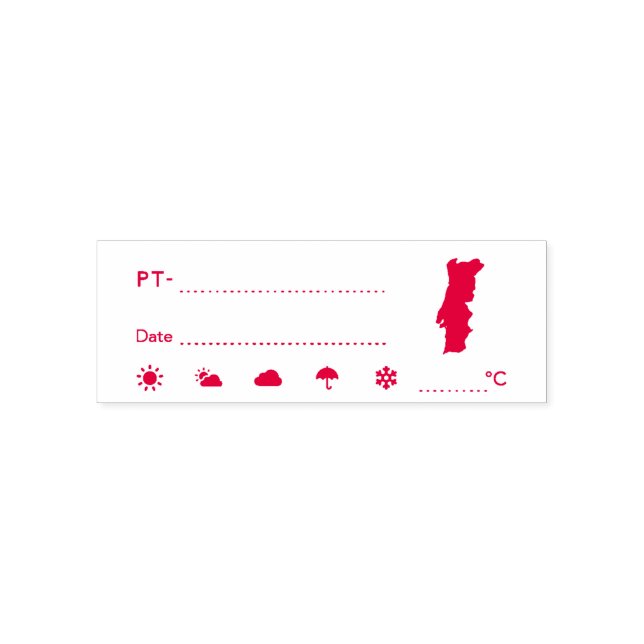 Postcrossing ID PT Portugal Weather Date Self-inking Stamp (Design)