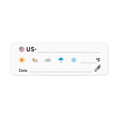 Postcrossing ID US America Weather Date ラベル Label