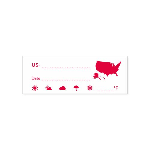 Postcrossing ID US America Weather Date Self_inking Stamp