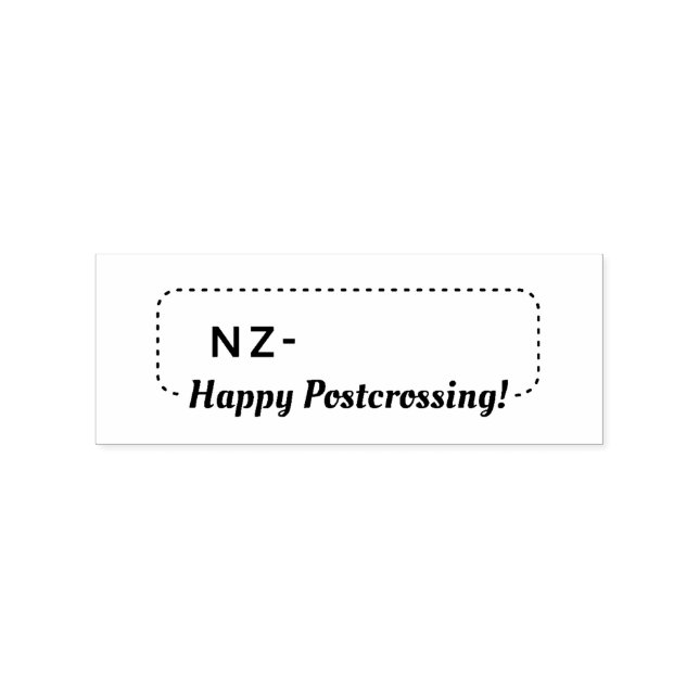 Postcrossing Postcard ID NZ New Zealand Rubber Stamp (Imprint)