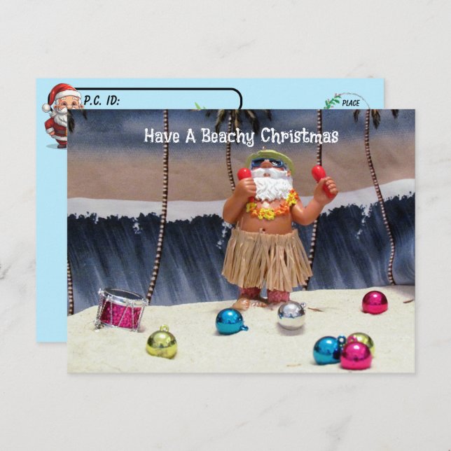Postcrossing - Santa Claus Beach Party Christmas  Postcard (Front/Back)