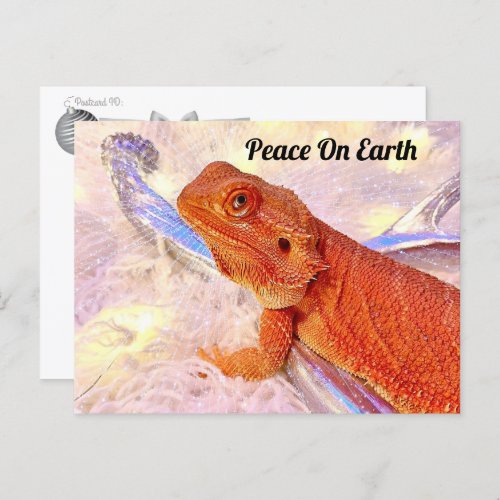 Postcrossing _ Teak the Bearded Dragon Christmas  Postcard