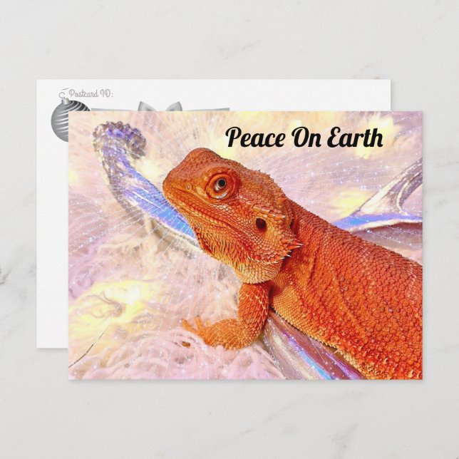 Postcrossing - Teak the Bearded Dragon Christmas  Postcard (Front/Back)