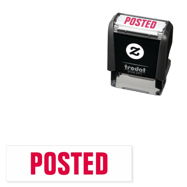 Posted Red Self Inking Rubber Stamp (In Situ)