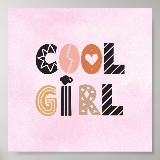Poster (15,2 x 15,2cm) - Cool Girl (Front)