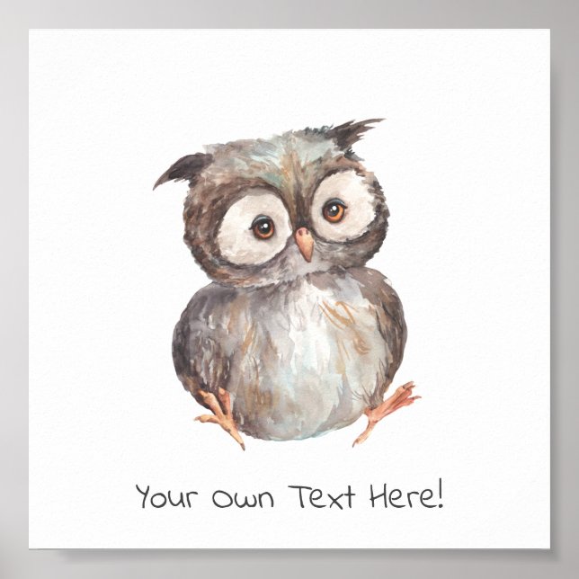 Poster (15,2 x 15,2cm) - Little Owl (Front)