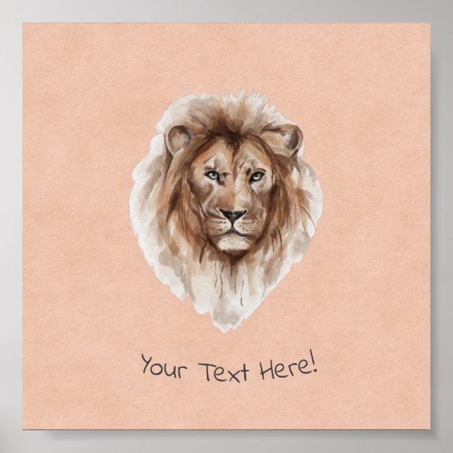 Poster (15.2cm x 15.2cm) - Lion (Front)