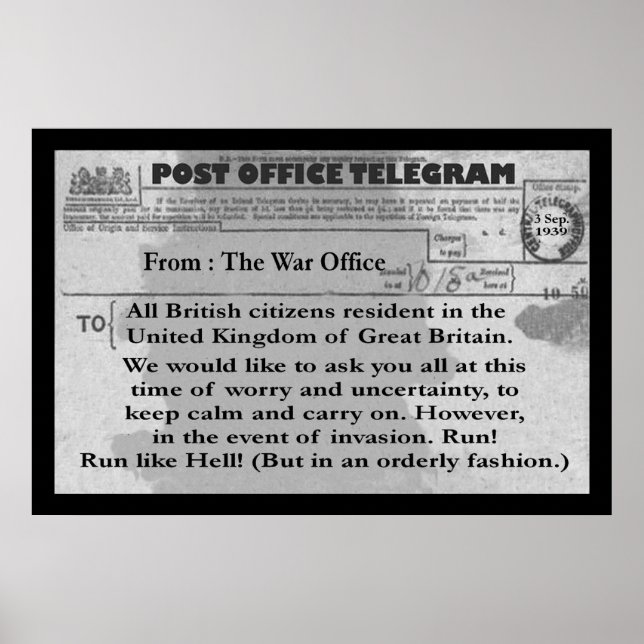 Poster - 18" x 12" Comic Telegram (Front)