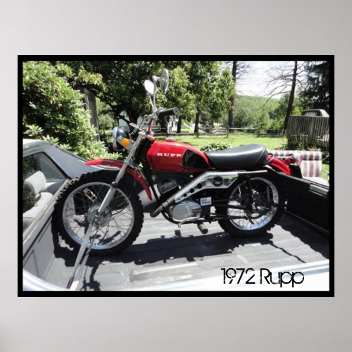 Poster 1972 Red Rupp Motorcycle