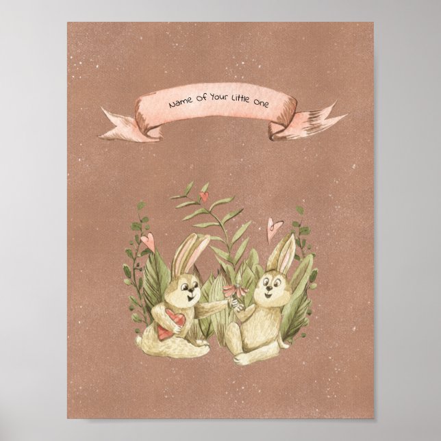 Poster (21.6 x 27.9 cm) - Two Rabbits (Front)