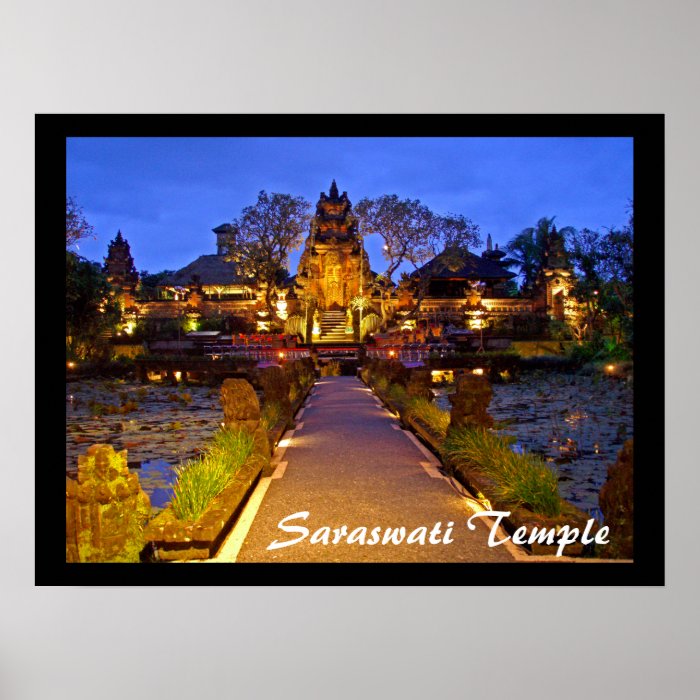 Poster (24"x18") Cafe Lotus Temple Ubud Bali