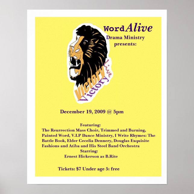 poster 2, Word, Alive, Drama Ministrypresents:,... (Front)