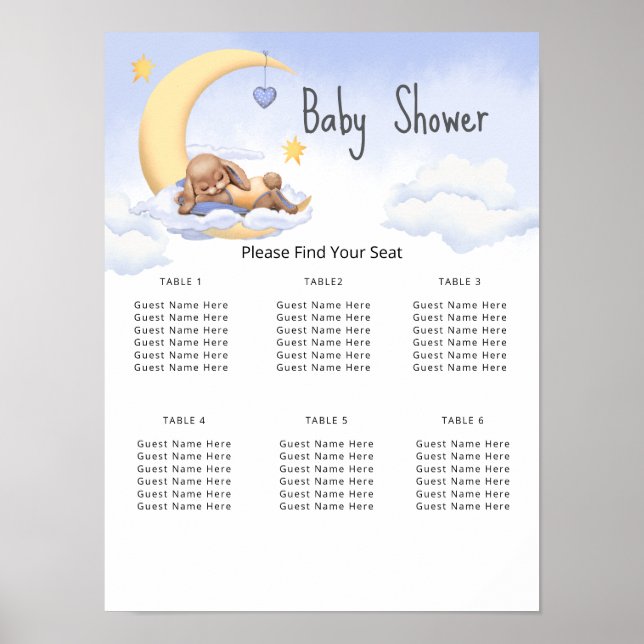 Poster 6 Table Baby Shower (Front)