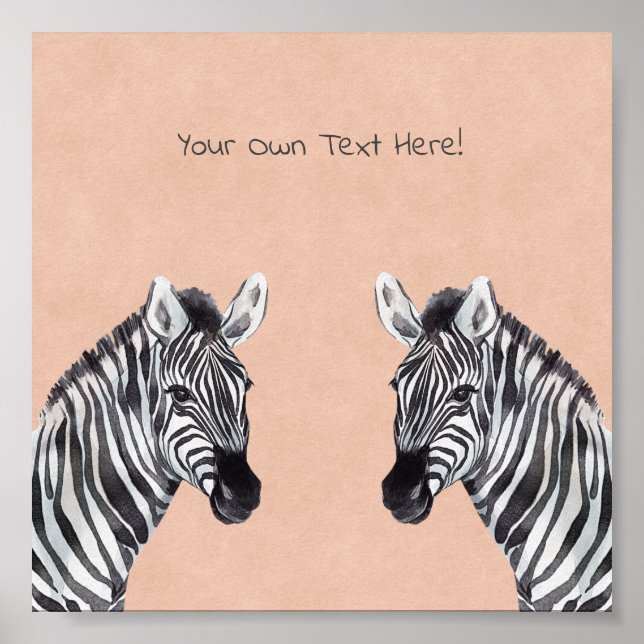 Poster (6 x 6 inch) - Zebra (Front)