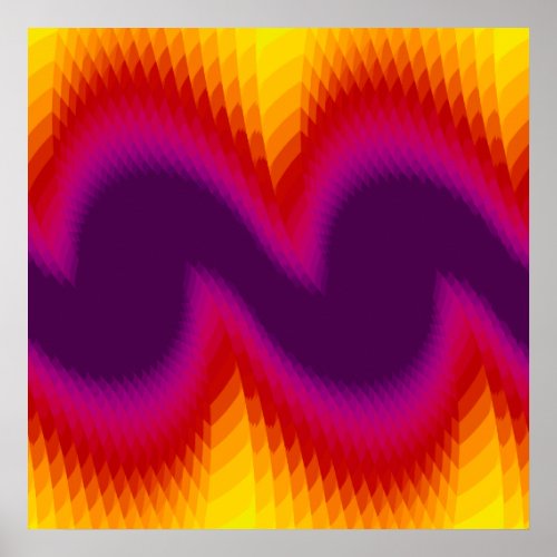 Poster Abstract Soundwave Bright Yellow to Purple