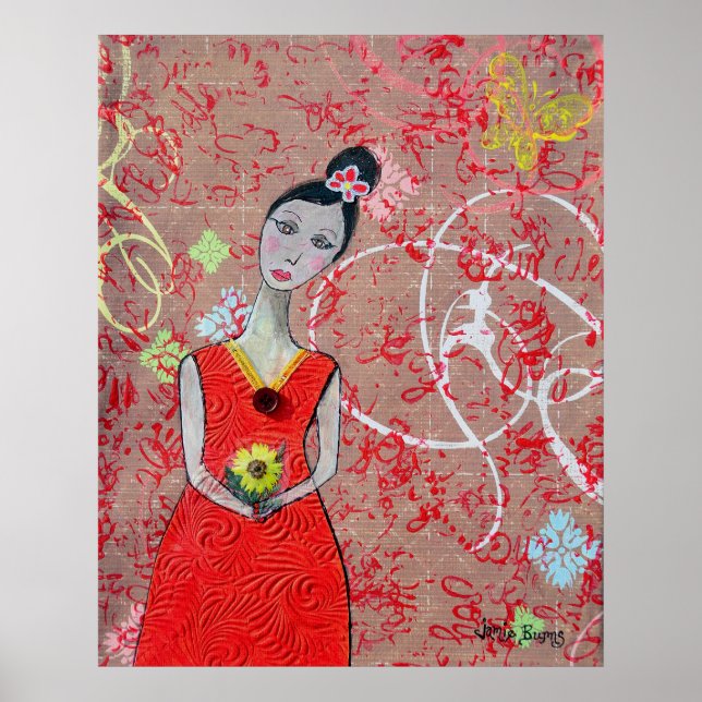 Poster: Adeline in Red Dress Poster (Front)