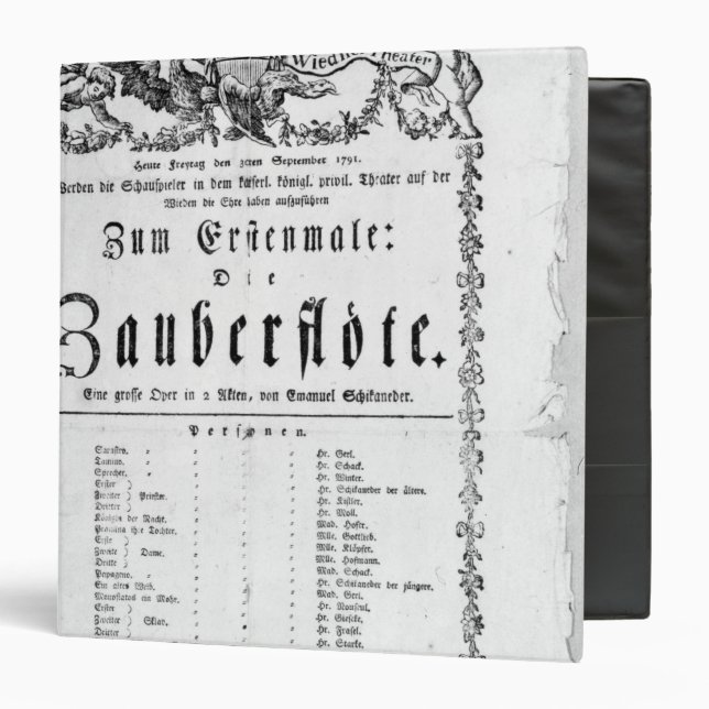 Poster advertisement of `The Magic Flute' Binder (Front/Inside)