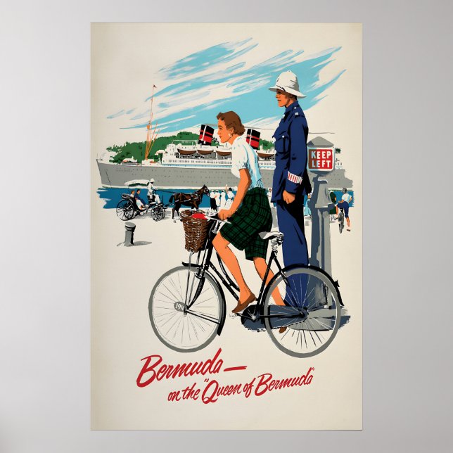 Poster advertisement Queen Bermuda Steam Shi (Front)