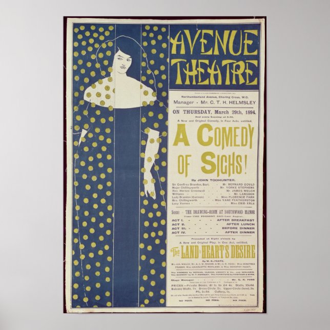 Poster advertising A Comedy of Sighs (Front)