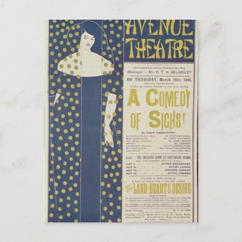 Poster advertising A Comedy of Sighs Postcard