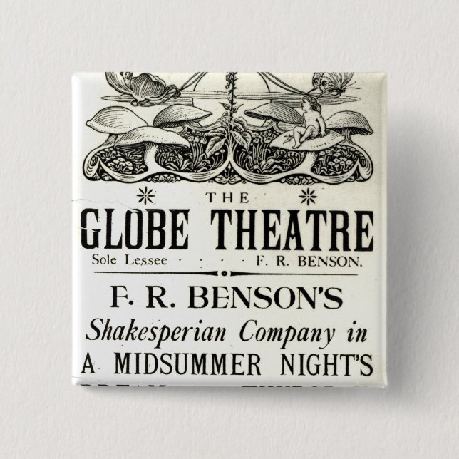 Poster advertising 'A Midsummer Night's Dream' Button (Front)