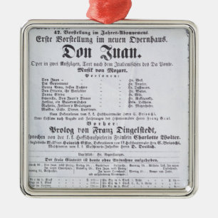 Poster advertising a performance of 'Don Juan' Metal Ornament