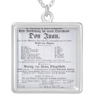 Poster advertising a performance of 'Don Juan' Silver Plated Necklace