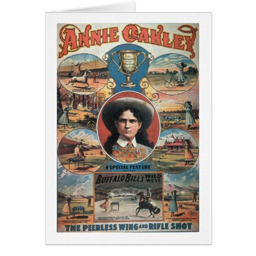 Poster advertising Annie Oakley featuring in Buffa
