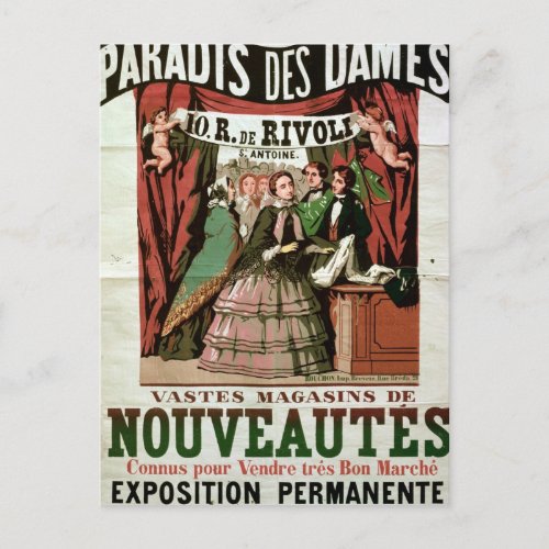 Poster advertising Au Paradis des Dames Postcard