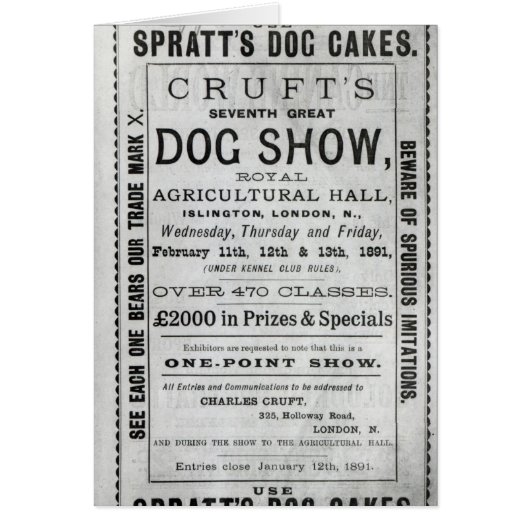 Poster advertising Cruft's Dog Show (Front)