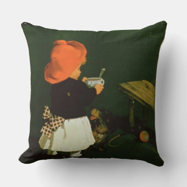 Poster advertising for 'Kathreiner's Malt Coffee' Throw Pillow (Front)