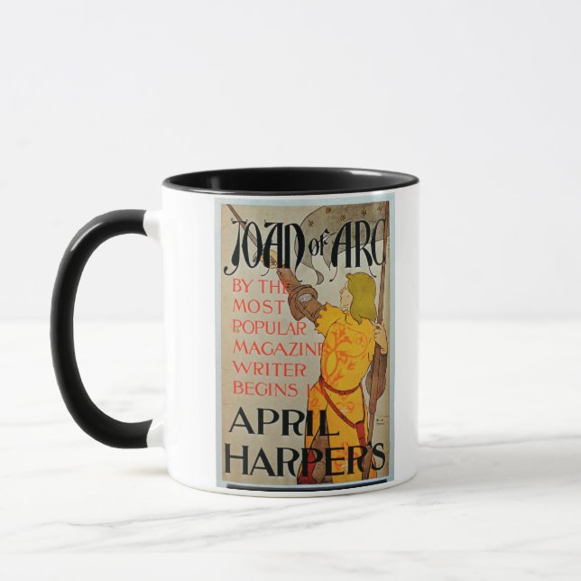 Poster advertising 'Joan of Arc' in April Harper's Mug (Left)