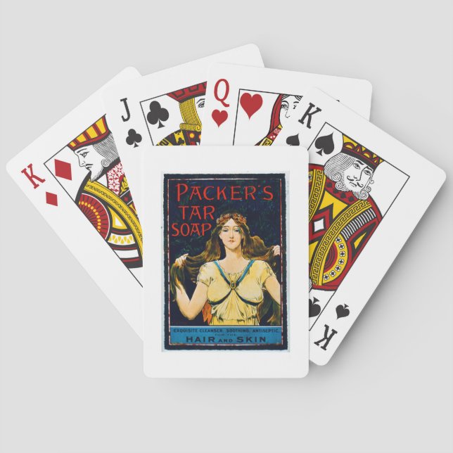 Poster advertising 'Packer's Tar Soap' (colour lit Poker Cards (Back)