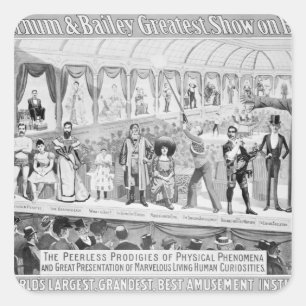 Poster advertising, 'The Barnum and Bailey Square Sticker