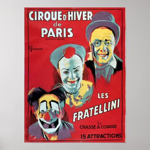 Poster advertising the Cirque dHiver de Paris