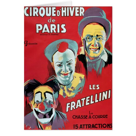 Poster advertising the 'Cirque d'Hiver de Paris' Cards (Front)