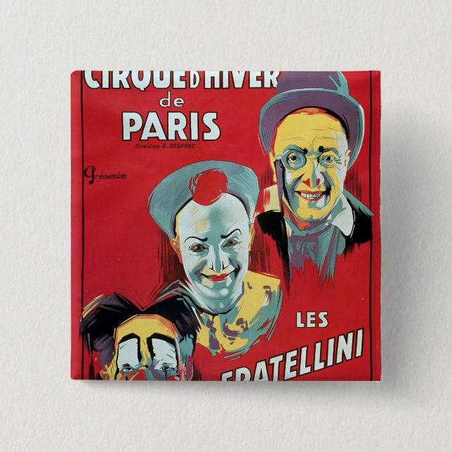 Poster advertising the 'Cirque d'Hiver de Paris' Pinback Button (Front)