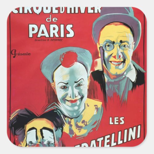 Poster advertising the Cirque dHiver de Paris Square Sticker