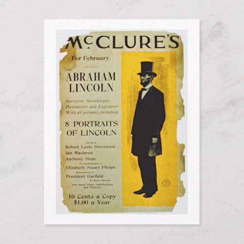 Poster advertising the February edition of McClure Postcard