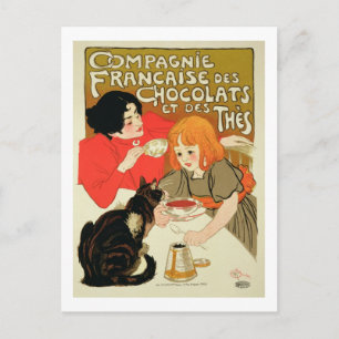 Poster Advertising the French Company of Chocolate Postcard